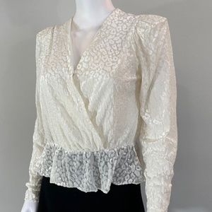 EXPRESS - NEW - Velvet Burnout Leopard Peplum Top - S